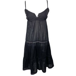 Forever 21  Eyelet Trim Sheer Flare Midi Dress